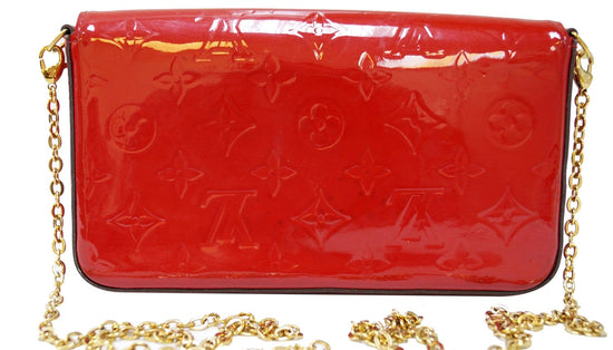 Red Louis Vuitton Monogram Vernis Pochette Felicie Crossbody Bag