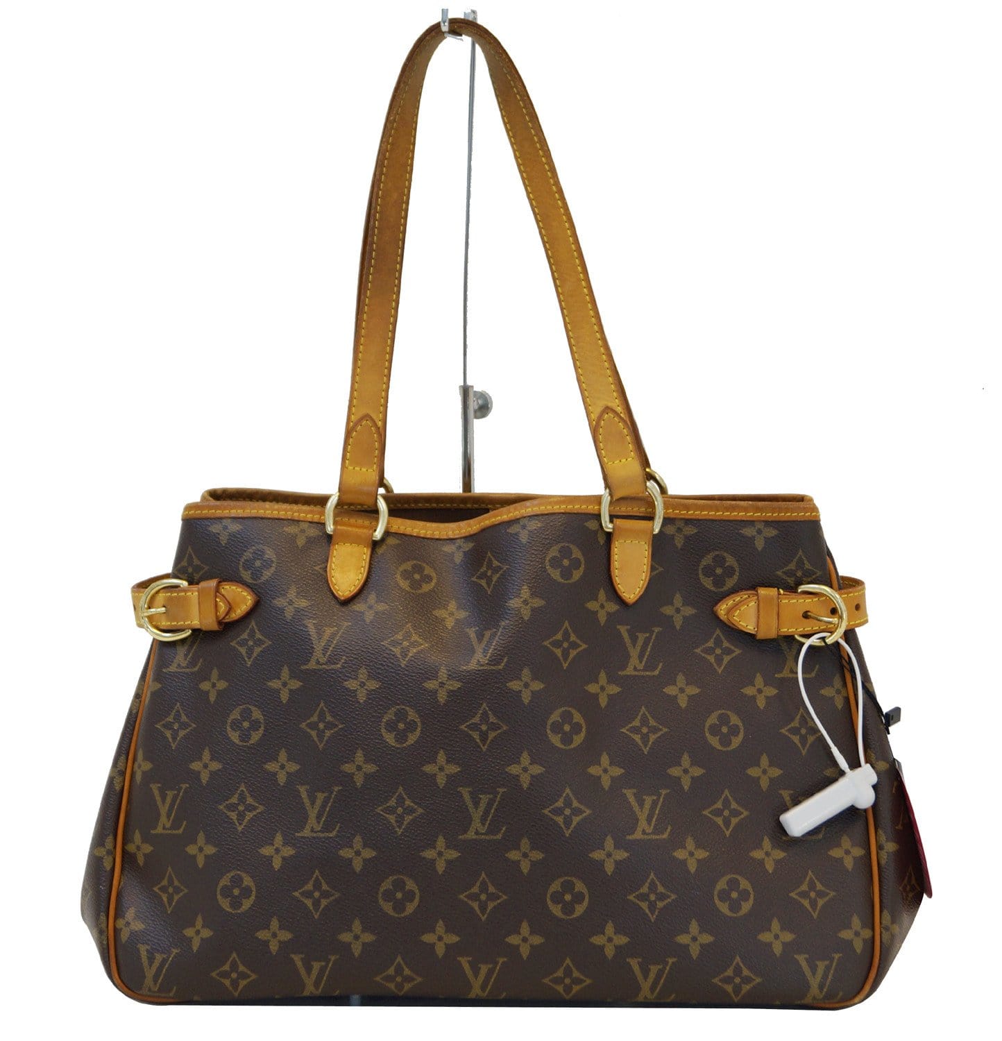 AUTHENTIC LOUIS VUITTON MONOGRAM BATIGNOLLES HORIZONTAL LEATHER STRAP TOTE  BAG