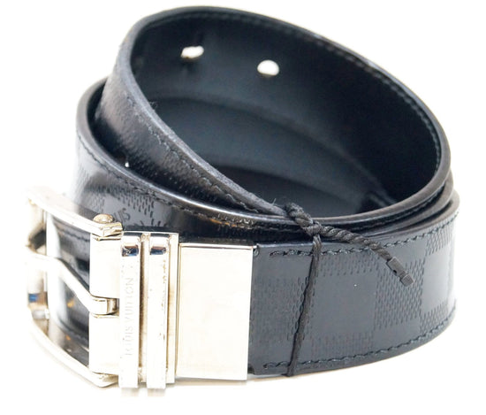 Louis Vuitton Black Damier Inifini Leather Boston Reversible Belt