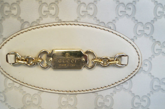 Gucci 145993 Cream Guccissima Leather Gold-tone Tote Shoulder