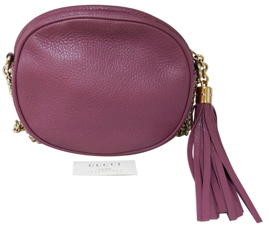 Leather crossbody bag Gucci Purple in Leather - 35086888