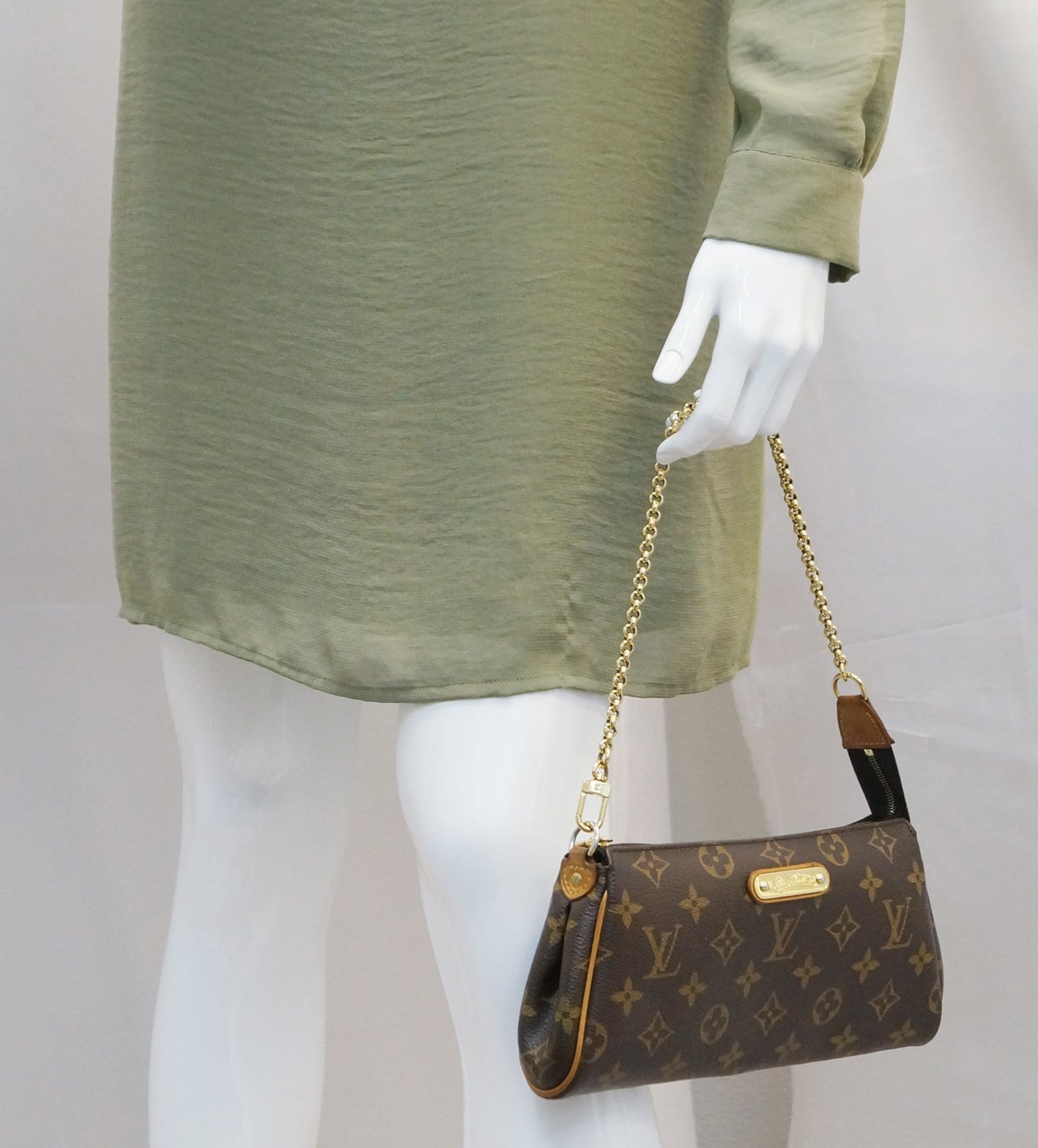 LOUIS VUITTON Monogram Canvas Pochette Eva Clutch Crossbody Bag