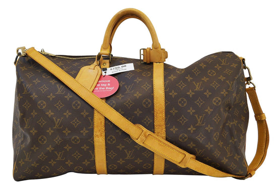 Auth Louis Vuitton Damier Keepall Bandouliere 55 N41414 Boston Bag