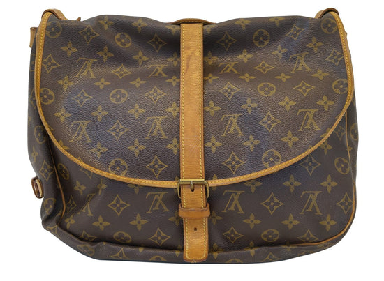 Brown Louis Vuitton Monogram Saumur 35 Crossbody Bag – Designer