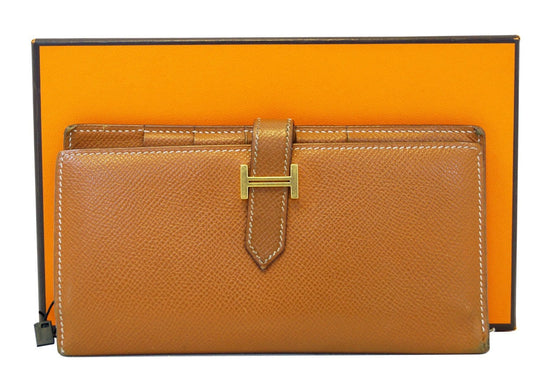 HERMES Bearn Epsom Leather Noisette Long Bifold Wallet - Final Call