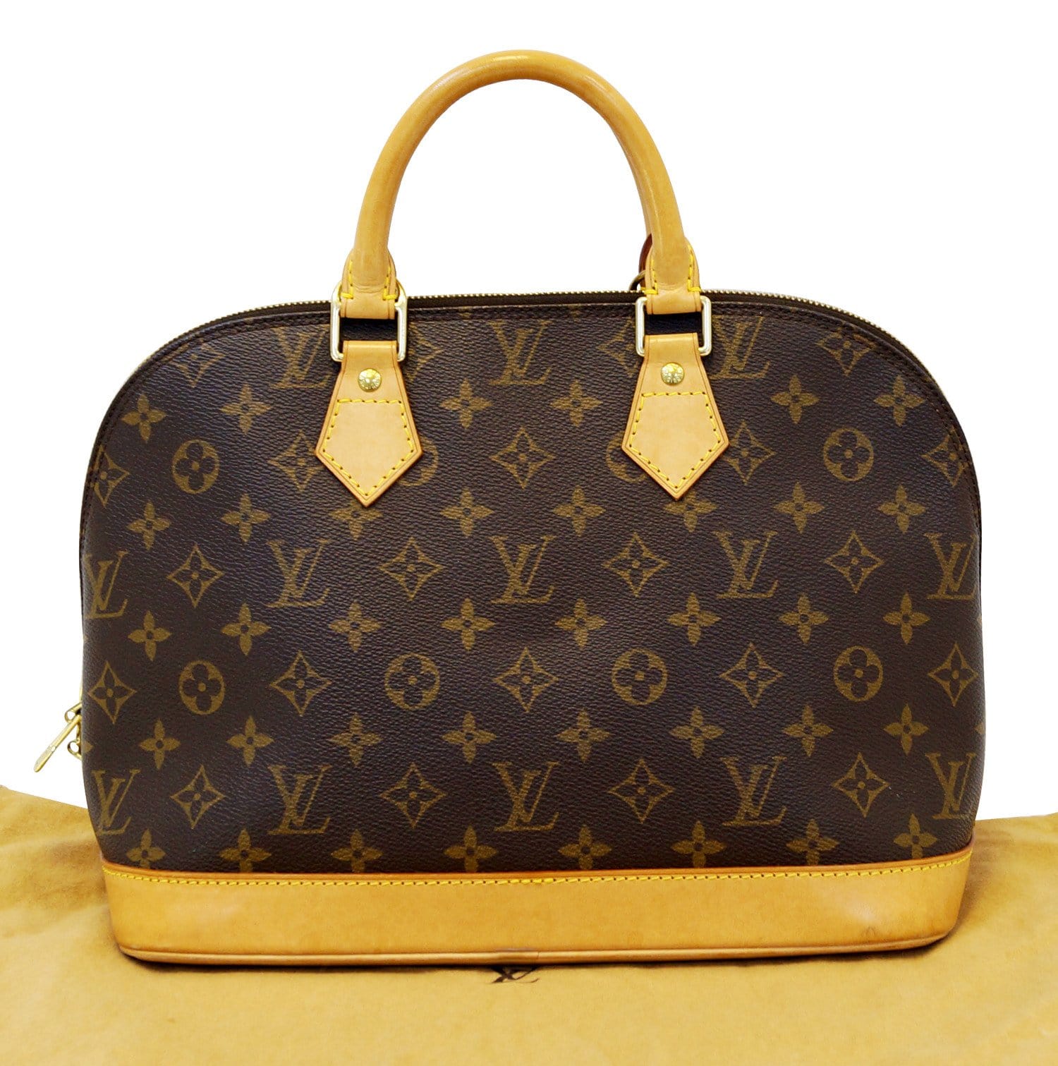 Used Brown Louis Vuitton Authentic Alma MM Monogram Canvas Top Handle  Handbag Houston,TX