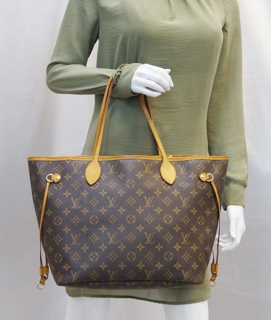 LOUIS VUITTON LVXLOL Neverfull MM Monogram Canvas Shoulder Bag Gold Si