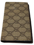 GUCCI Brown GG Canvas Checkbook Cover 162358