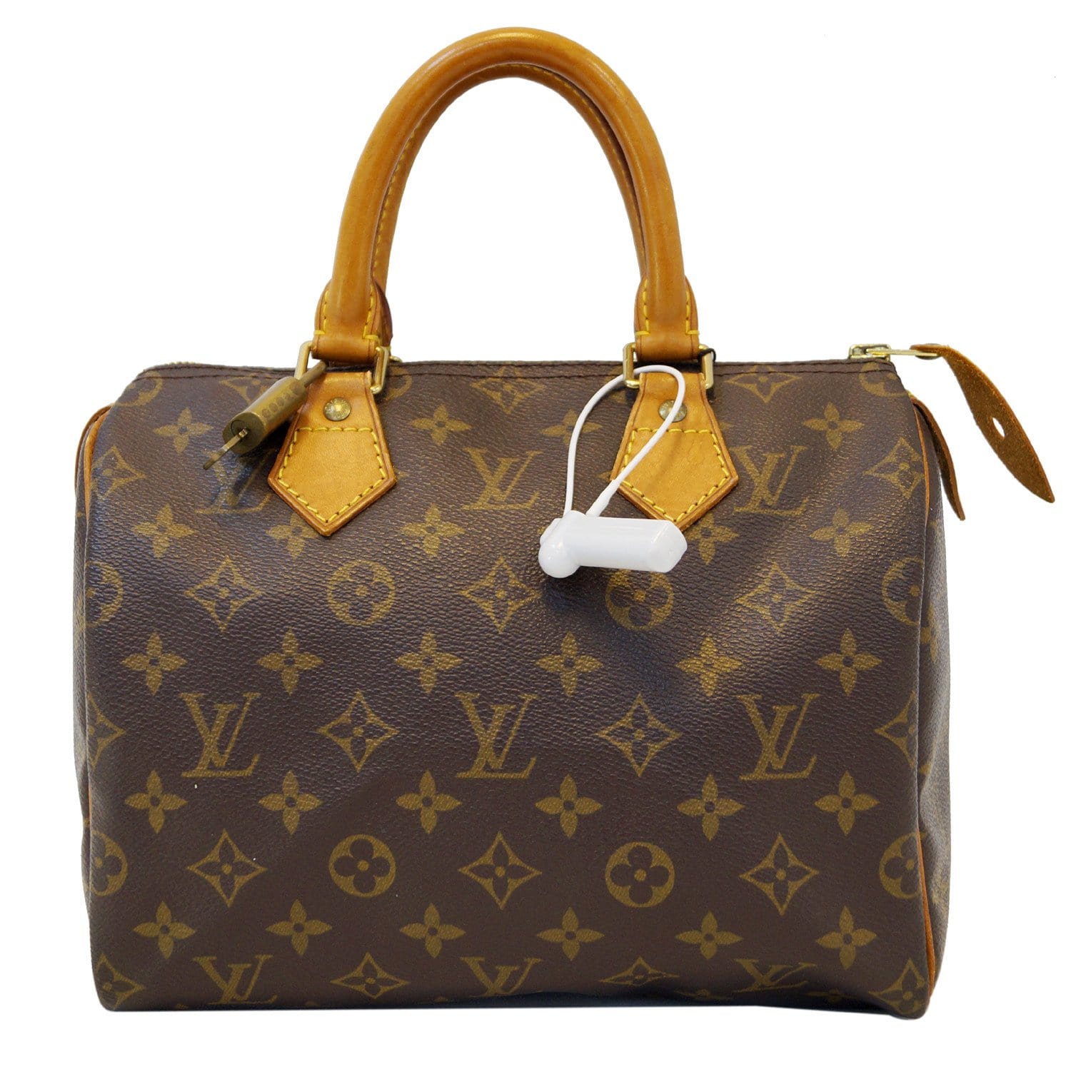 Authentic LOUIS VUITTON Speedy 25 Hand Bag Monogram Leather Brown