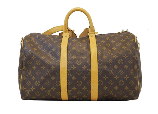 Shop Louis Vuitton Keepall Monogram Logo Boston Bags (M59676