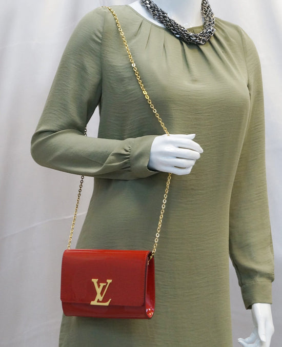 Louis Vuitton Red Vernis Leather Louise Clutch