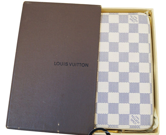 Louis Vuitton Damier Azur Long Zippy Wallet Zip Around Continental Clutch  861286