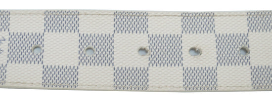 Louis Vuitton Damier Azur Canvas Tresor Belt Size 80CM Louis