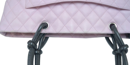 Chanel Bags | Chanel Quilted Large Cambon Bowler Pink With Black Logo | Color: Pink | Size: 11” X 6” X 4” | Belilla's Closet