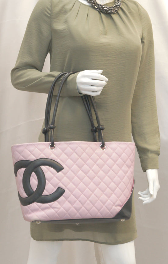 Chanel Pink/Black Quilted Leather Large Ligne Cambon Tote Bag at 1stDibs  chanel  pink and black bag, pink and black chanel bag, pink and black handbag