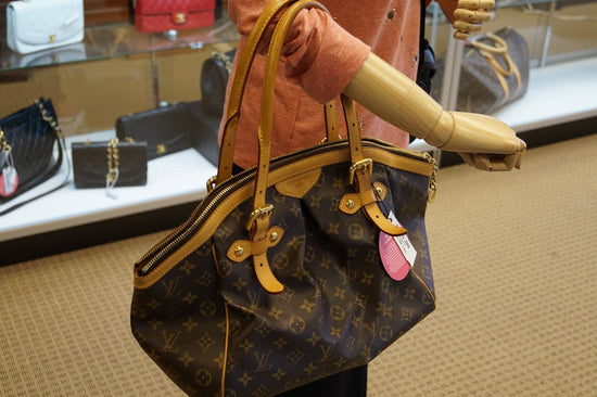 Louis Vuitton Tivoli PM Monogram Canvas Satchel Bag Brown