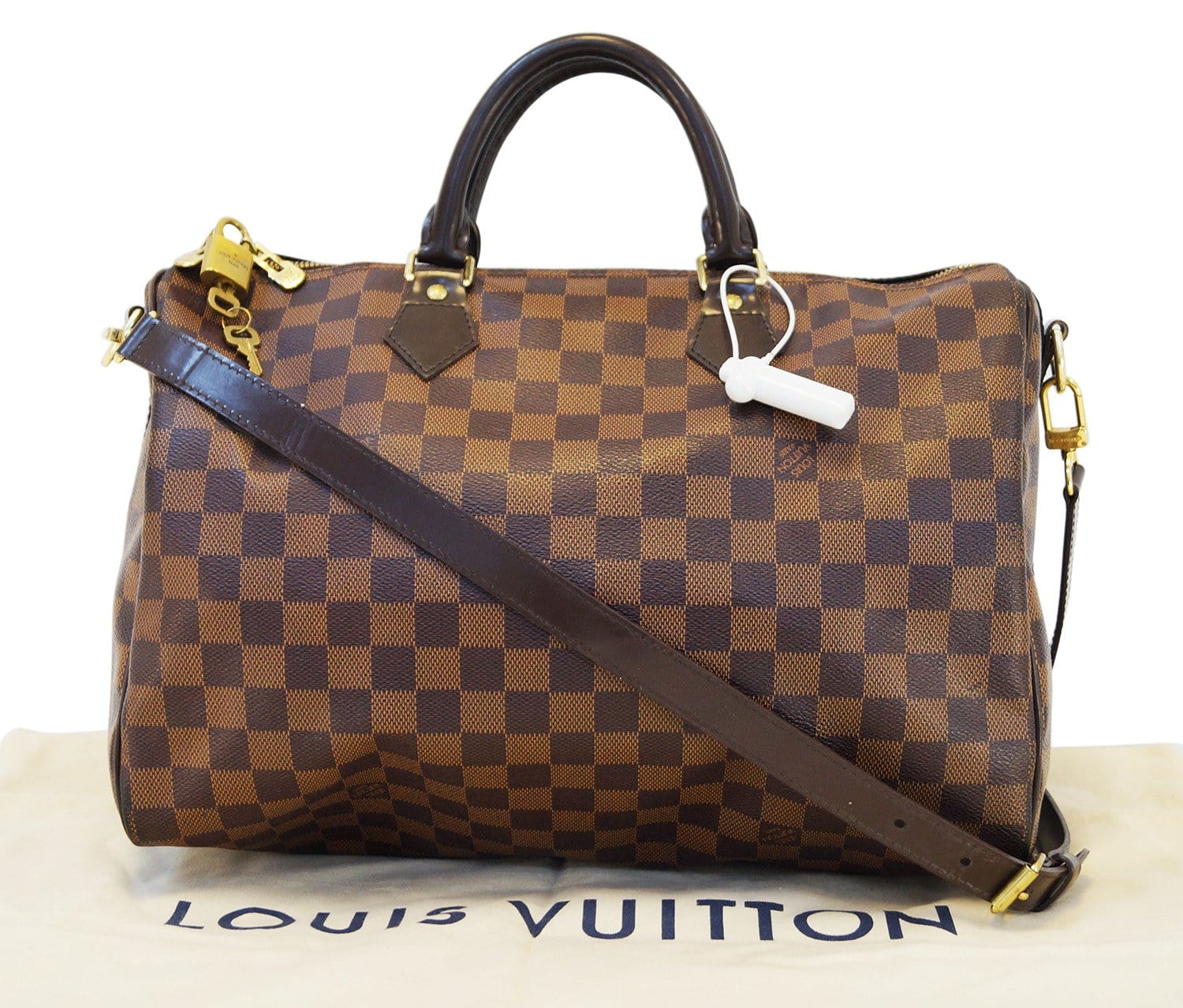 Louis Vuitton Speedy 35 Bandouliere Damier Ebene Bag