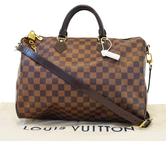 💕 Louis Vuitton Speedy 35 Banduoulier Damier Ebene Bag (SP4103) +