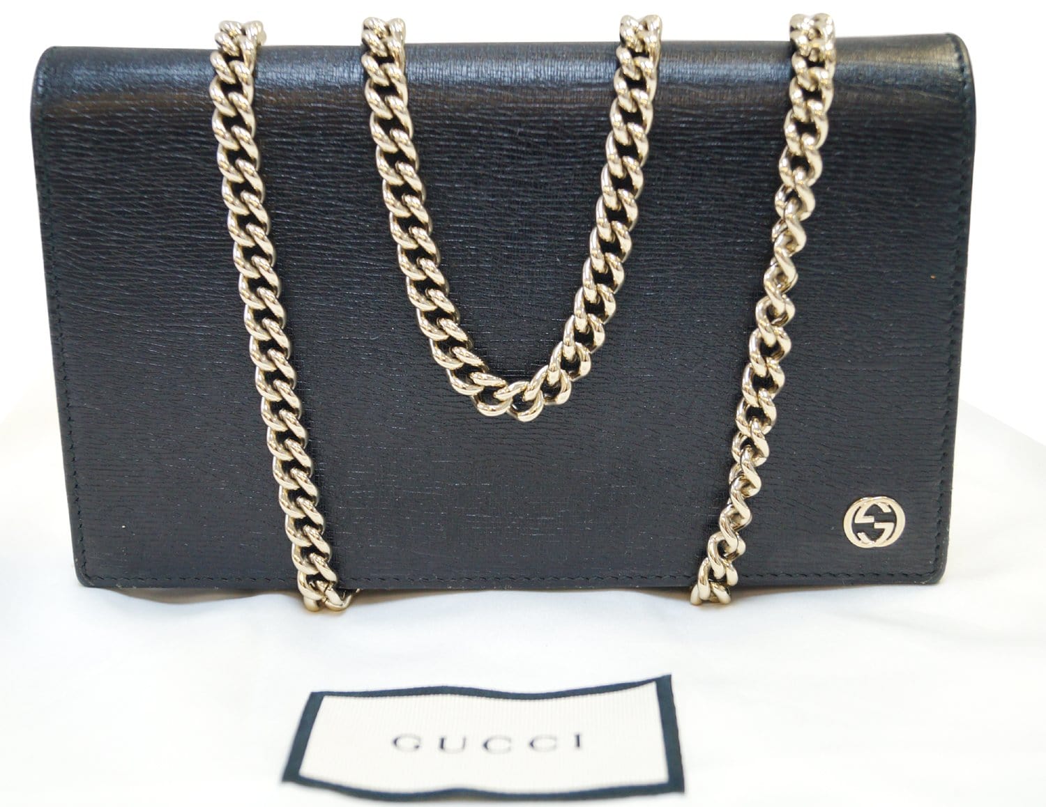 RDC13543 Authentic GUCCI Black Leather Jackie Crossbody Clutch Bag