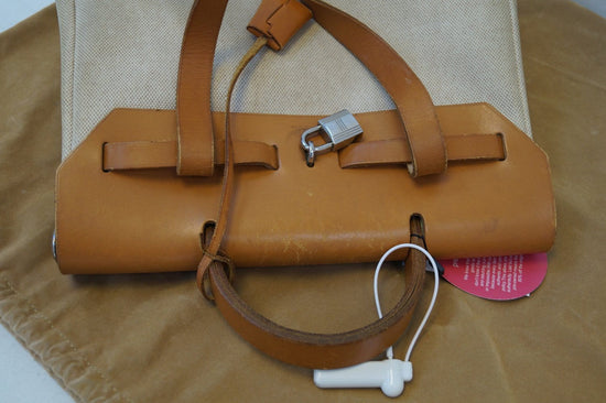 Hermes NavyBeige 30cm Herbag PM 2-in-1 Bag