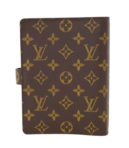 LOUIS VUITTON Monogram Agenda MM Day Planner Cover R20105 LV Auth