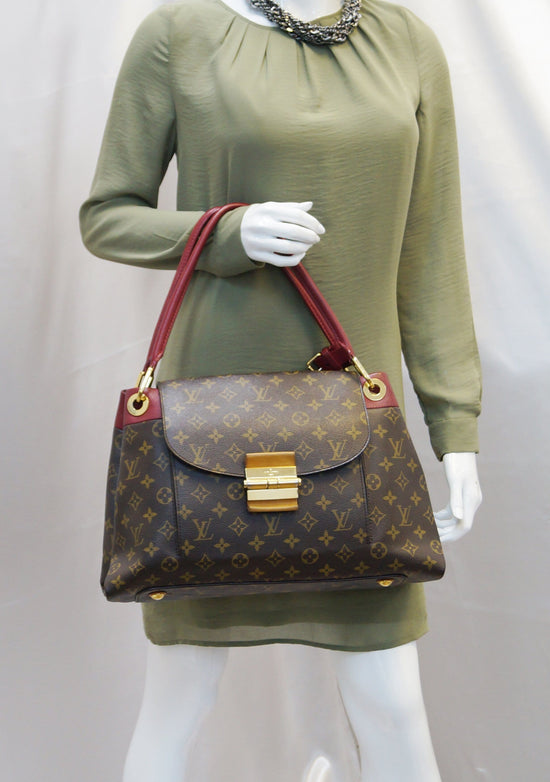 LOUIS VUITTON Olympe Monogram Canvas Satchel Shoulder Bag Camel-US