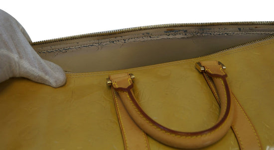 Louis Vuitton Yellow Monogram Vernis Mercer Keepall Duffle Bag 862103