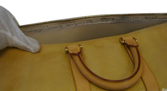 Louis Vuitton Yellow Monogram Vernis Mercer Keepall Duffle Bag Metal  ref.294000 - Joli Closet