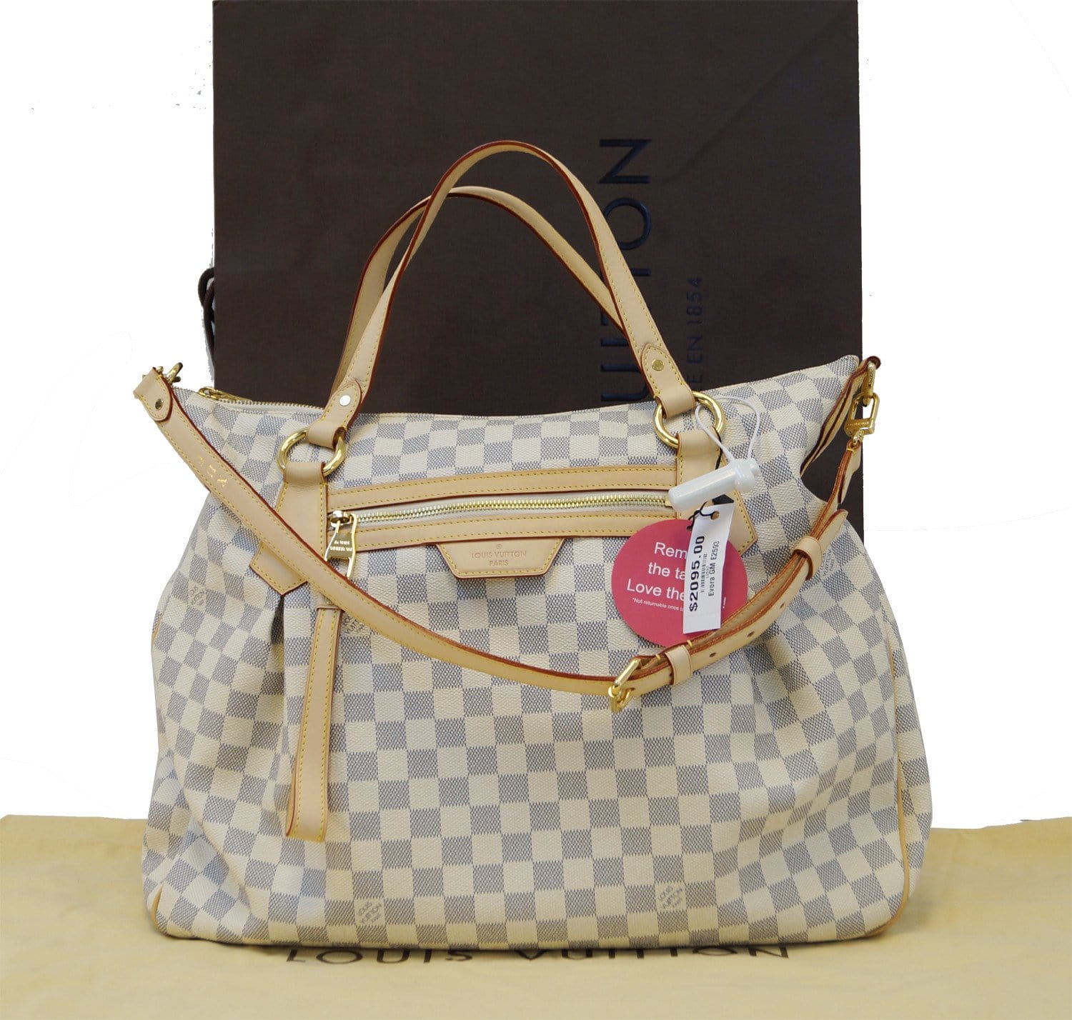 Louis Vuitton Damier Never Full Tote Leather Shoulder Bag – Mint