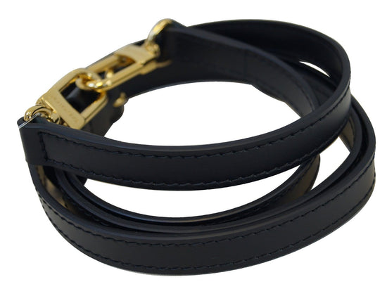 LOUIS VUITTON Leather Black Shoulder Strap