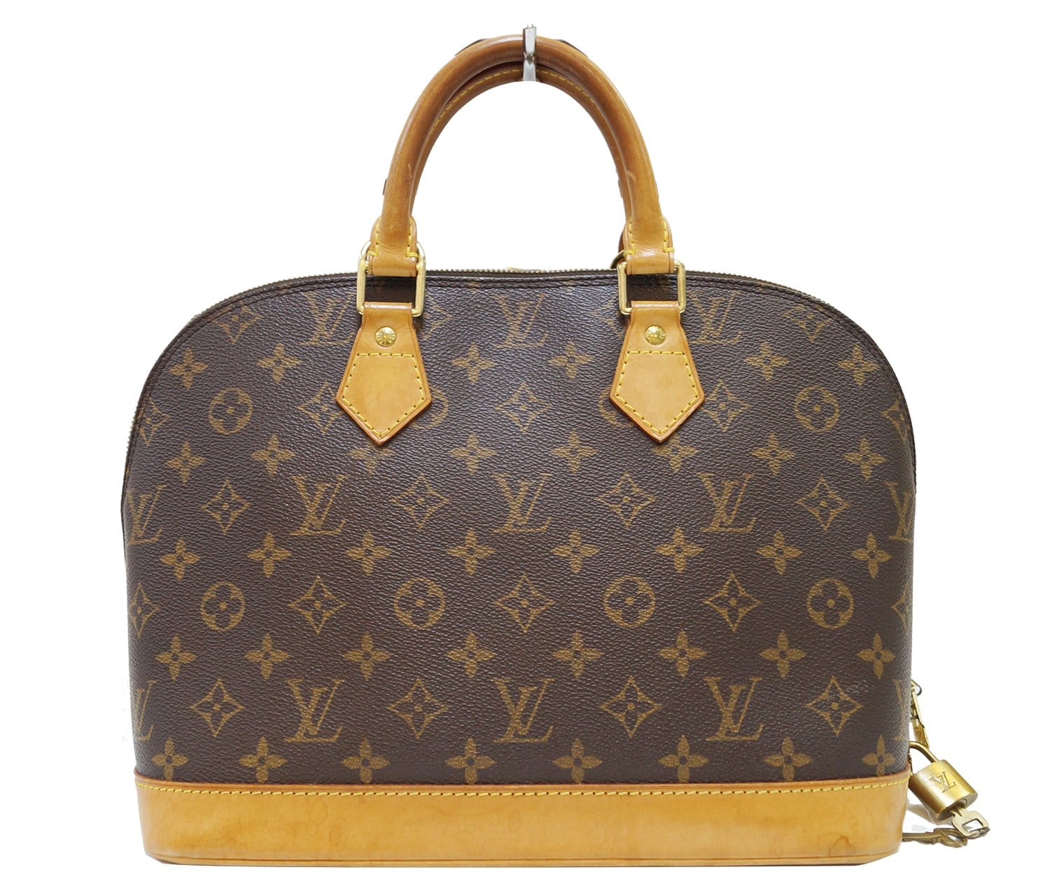 LOUIS VUITTON Monogram Canvas Alma Satchel Bag Brown