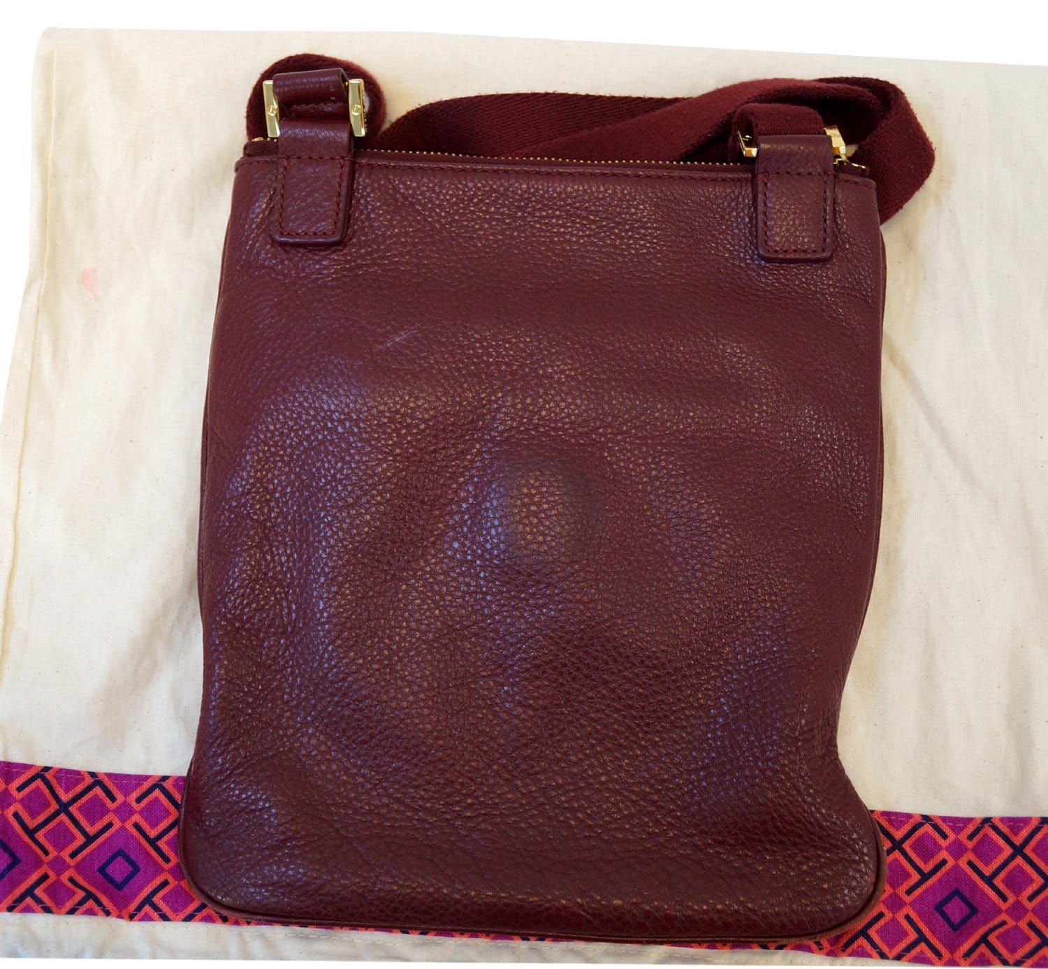 Tory Burch Maroon Crossbody Leather Bag E2849