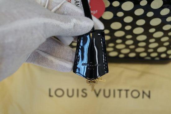 Yayoi Kusama x Louis Vuitton Yellow Monogram Vernis Dots Infinity Lockit MM  QJB0AI1GYA003