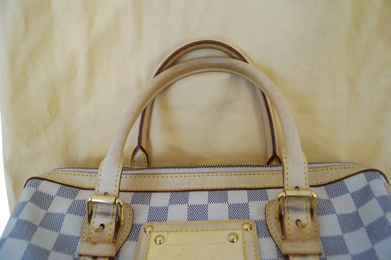 Authentic Louis Vuitton Berkeley Beautiful Damier White Azur Satchel Bag.