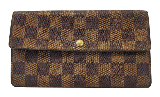 Damier Ebene Sarah Wallet Designer By Louis Vuitton Size: Medium