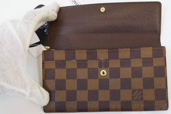 Louis Vuitton Portefeuille Sarah Damier Ebene Bifold Long Wallet – Timeless  Vintage Company