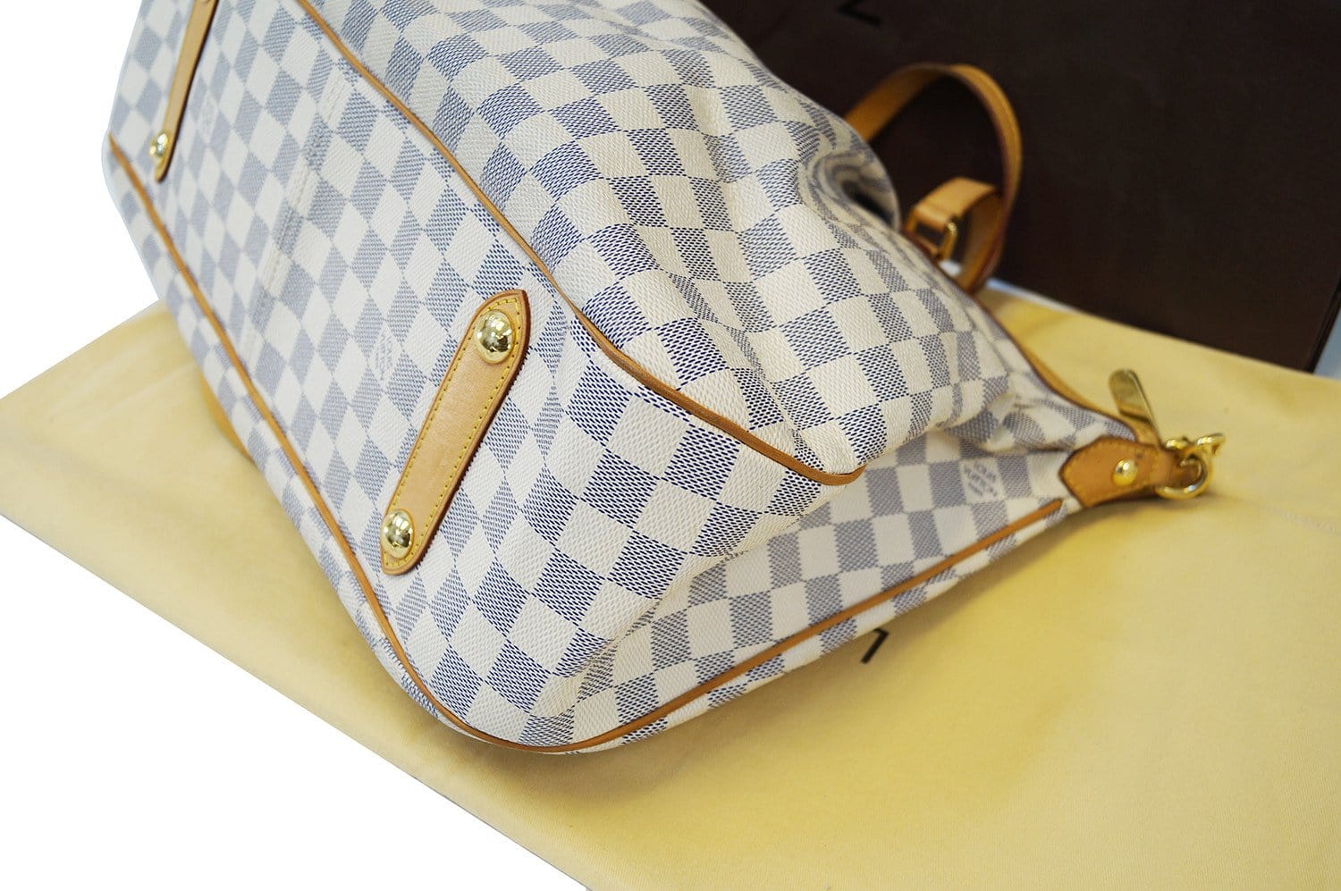 Authentic Louis Vuitton Damier Azur Siracusa GM Shoulder Handbag E2844