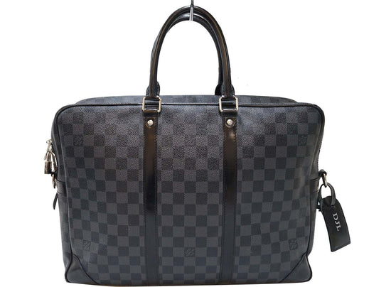 LOUIS VUITTON TRAVEL BRIEFCASE BAG PM DAMIER GRAPHITE CANVAS BAG Dark grey  Cloth ref.870482 - Joli Closet