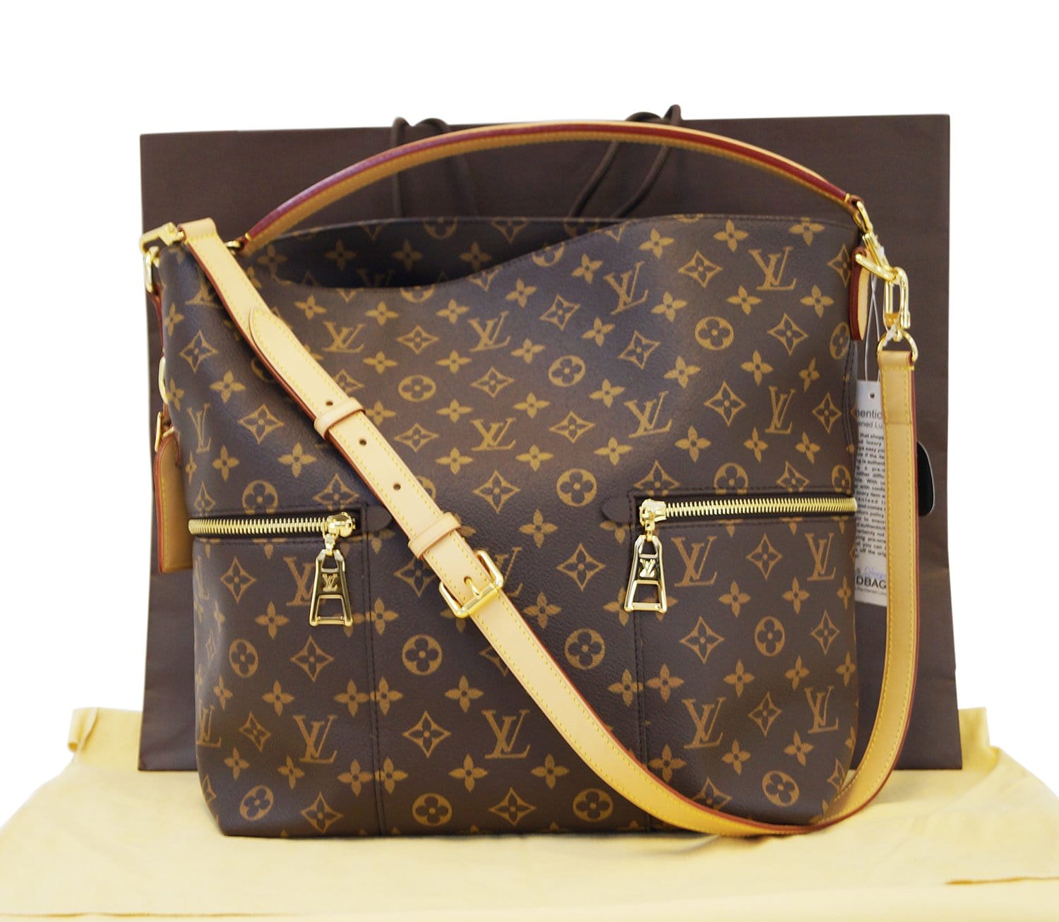 Louis Vuitton Melie Brown Monogram Canvas Shoulder Bag Hobo Satchel