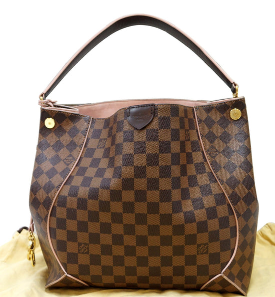 Louis Vuitton, Bags, Damier Ebene Caissa Hobo Red Ballerine