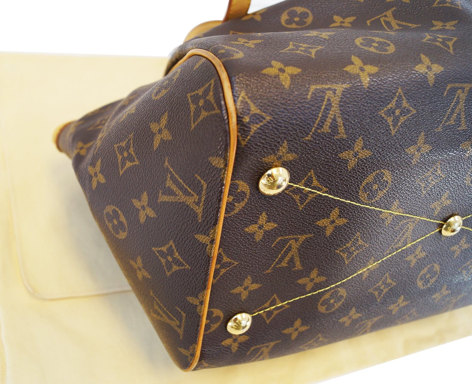 Authentic LOUIS VUITTON Monogram Tivoli GM Brown Tote Bag E3103