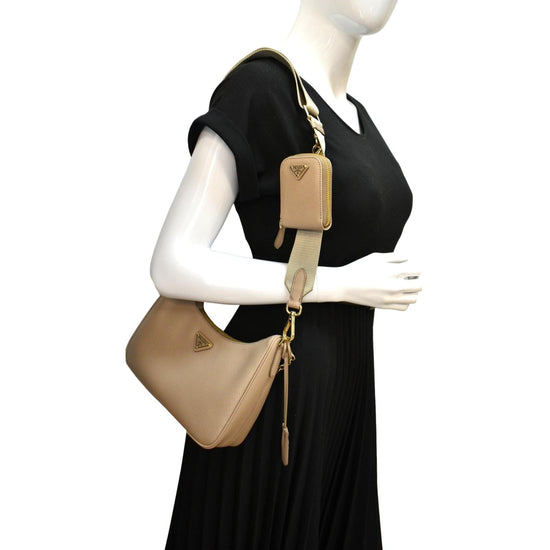 Prada Re-Edition 2005 Saffiano Leather Bag - Neutrals Crossbody