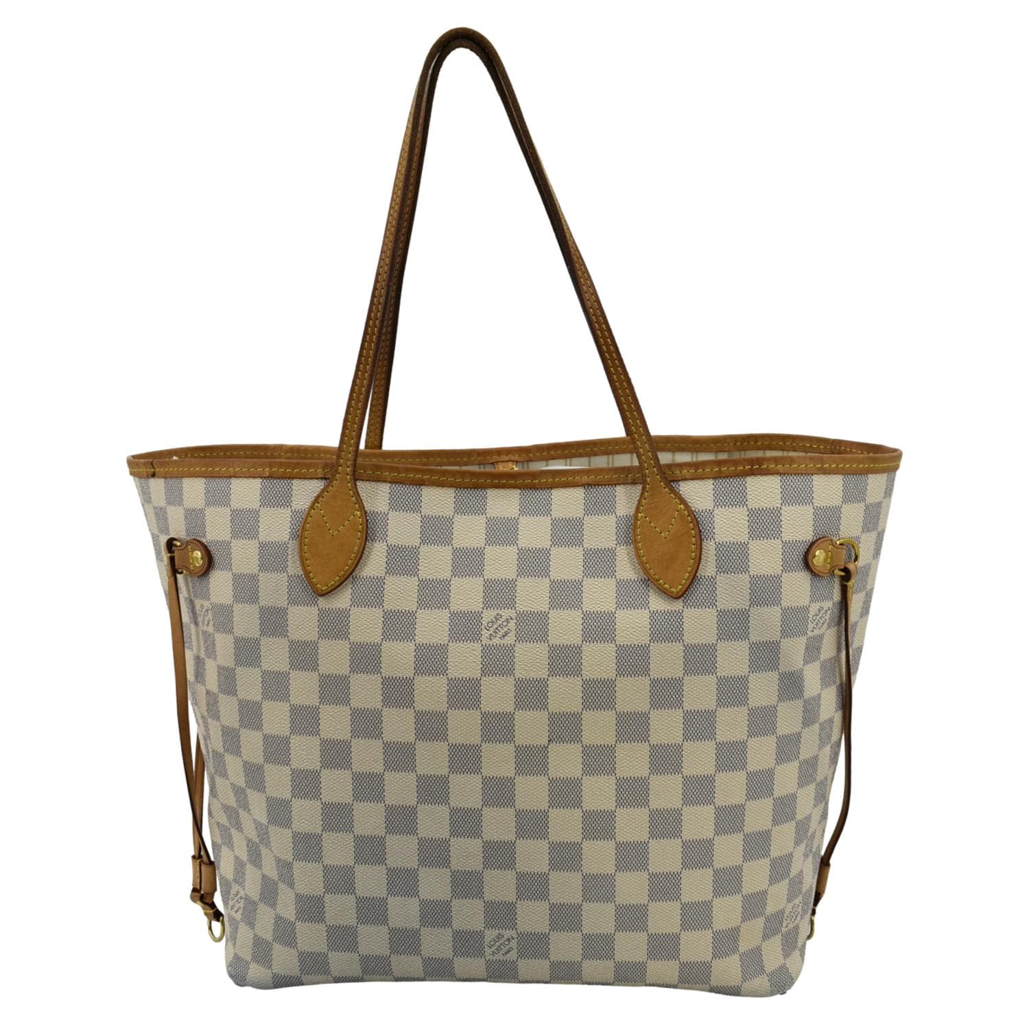 Louis Vuitton Neverfull MM Damier Azur White Shoulder Bag