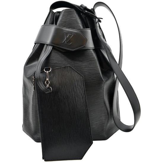 Louis Vuitton Black Epi Sac D'Epaule GM Bucket Bag W/ Pouch