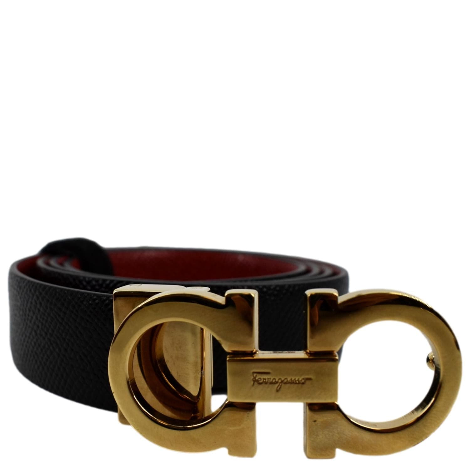 Gancini-buckle leather belt, Ferragamo