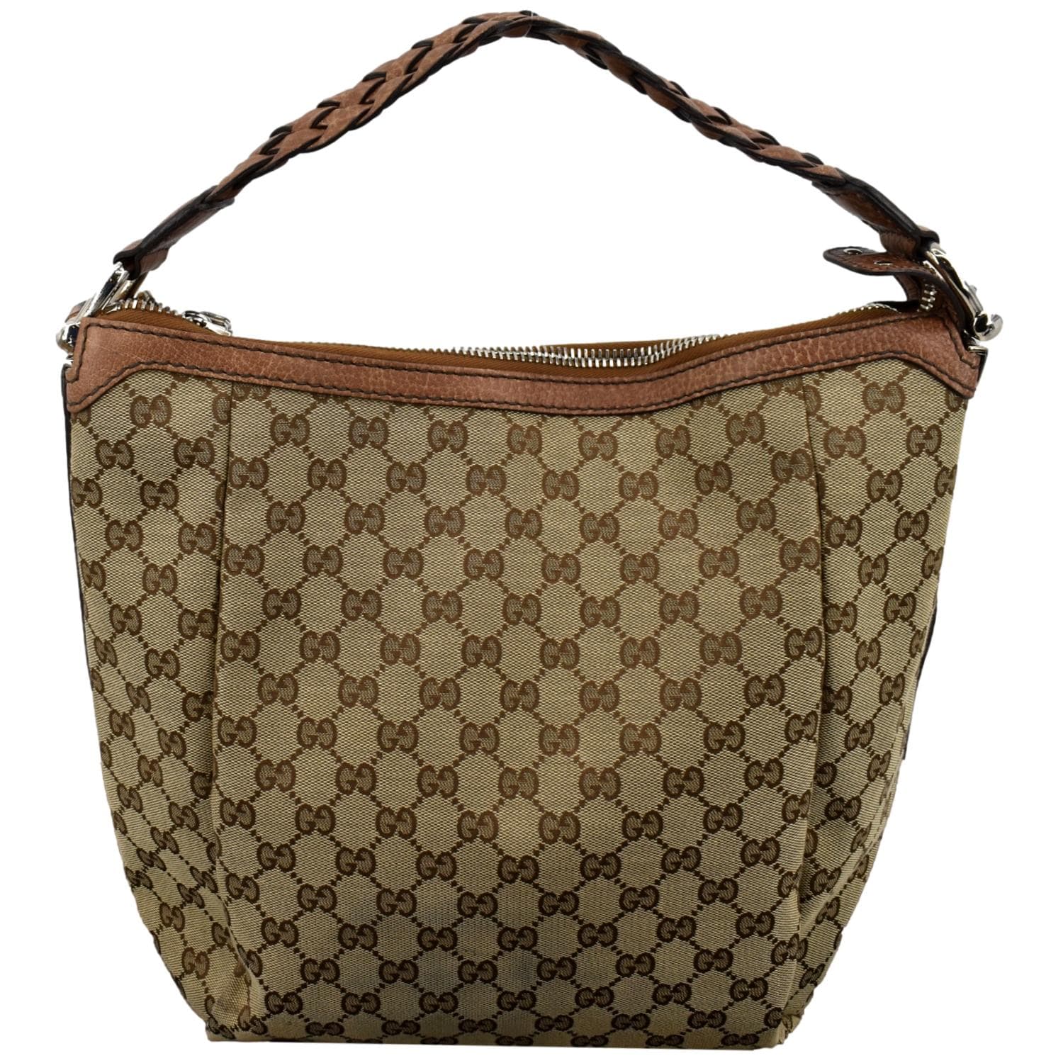 Gucci GG Canvas and Leather Bamboo Bar Hobo