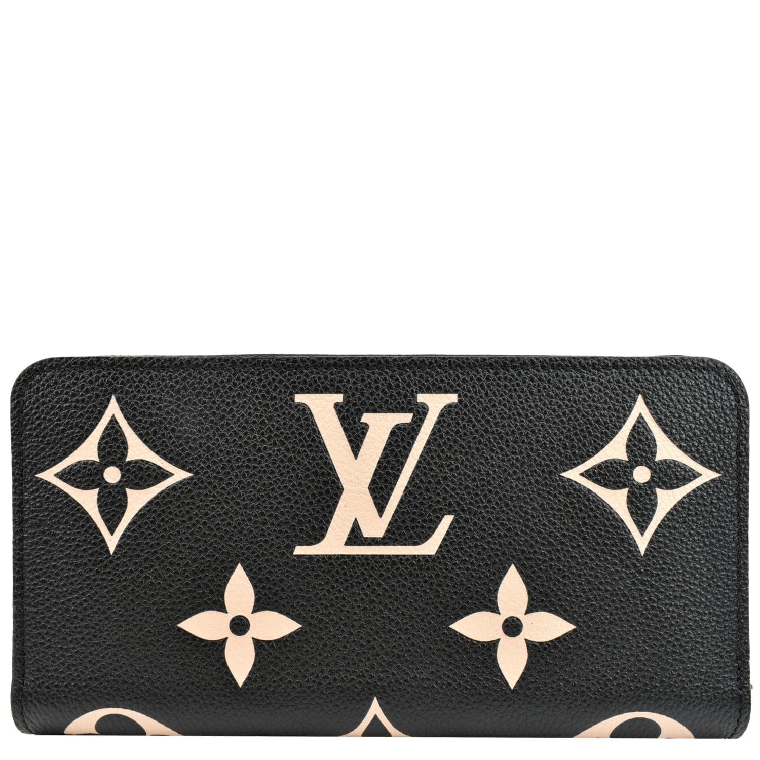 Louis Vuitton Clémence Wallet Bicolore Kaki Fango Creme Monogram Empreinte