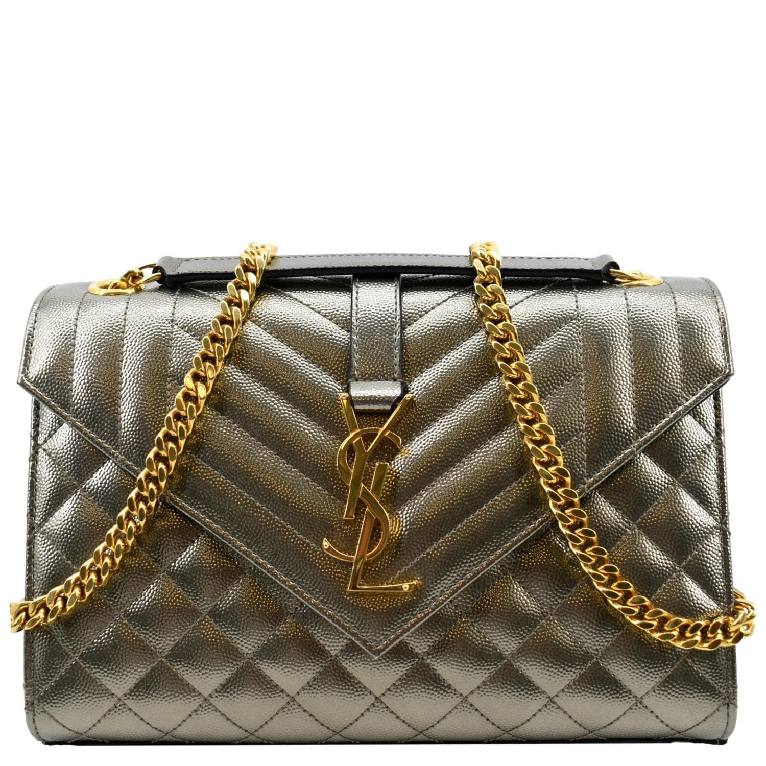 Medium Ysl Envelope Quilted Chain Shoulder Bag