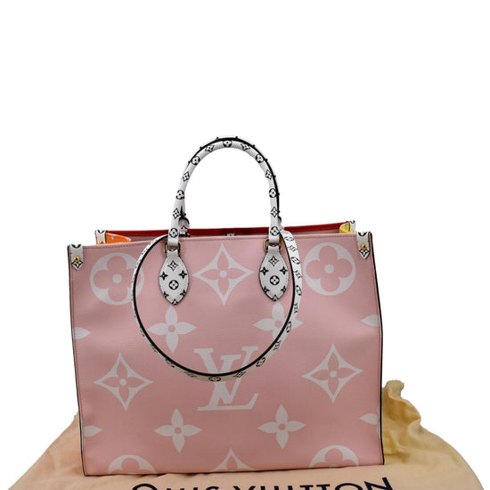 Louis Vuitton Limited Edition Light Pink Monogram Giant Canvas Onthego GM Tote Bag