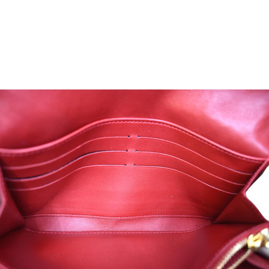 Louis Vuitton Red Monogram Vernis Sarah Chain Wallet Leather Patent leather  ref.850131 - Joli Closet